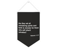 Striscione in tela con scritta "Are They Not All Ministering Spirits Sent Forth to Minister for Those", da appendere alla parete, per soggiorno, camera da letto, ufficio