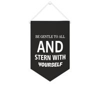 Striscione in tela con scritta "Be Gentle to All And Stern with Yourself", da appendere alla parete, decorazione per la casa, per soggiorno, camera da letto, ufficio, regali per le vacanze, 25,4 x