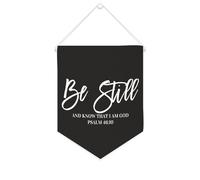 Striscione in tela con scritta "Be Still And Know That I Am God", da appendere alla parete, decorazione per la casa, per soggiorno, camera da letto, ufficio, regali per le vacanze, 25,4 x 30,5 cm