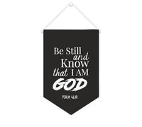 Striscione in tela con scritta "Be Still And Know That I Am God Psalm 46:10", da appendere alla parete, per la casa, per soggiorno, camera da letto, ufficio, regali per le vacanze, 25 x 38 cm