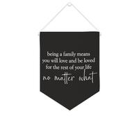 Striscione in tela con scritta "Being A Family Means You Will Love And Be Loved for The Rest of Your Life", 25,4 x 30,5 cm, motivazionale da appendere alla parete, decorazione da parete per camera da