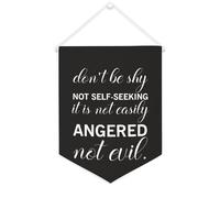 Striscione in tela con scritta "Don't Be Shy,not selfseeking, it is not easily Angered, not Evil Canvas Banner Inspirational Wall Hanging Flag Banner Wall Home Decorative Artwork for Living Room Room