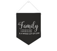 Striscione in tela con scritta "Family A Little Bit of Crazy,a Little Bit of Loud & A Whole Lot of Love", 25,4 x 30,5 cm, motivazionale, da appendere alla parete, decorazione da parete per camera da