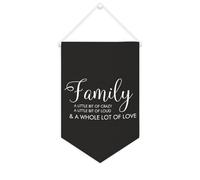 Striscione in tela con scritta "Family A Little Bit of Crazy,a Little Bit of Loud & A Whole Lot of Love", 25,4 x 38,1 cm, motivazionale, da appendere alla parete, decorazione da parete per camera da