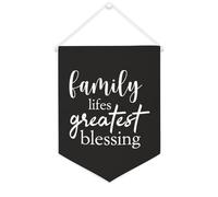 Striscione in tela con scritta "Family Lifes Greatest Blessing", da appendere alla parete, decorazione per la casa, per soggiorno, camera da letto, ufficio, regali per vacanze, 30,5 x 40,6 cm