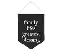 Striscione in tela con scritta "Family Lifes Greatest Blessing", da appendere alla parete, decorazione per la casa, per soggiorno, camera da letto, ufficio, regali per vacanze, 25,4 x 30,5 cm