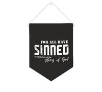 Striscione in tela con scritta "For All Have Sinned And Fall Short of The Glory of God", da appendere alla parete, decorazione per la casa, per soggiorno, camera da letto, ufficio, regali per le
