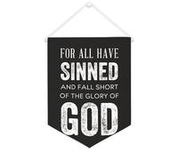 Striscione in tela con scritta "For All Have Sinned And Fall Short of The Glory of God", da appendere alla parete, decorazione per la casa, per soggiorno, camera da letto, ufficio, regali per vacanze