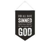 Striscione in tela con scritta "For All Have Sinned And Fall Short of The Glory of God", da appendere alla parete, decorazione per la casa, per soggiorno, camera da letto, ufficio, regali per vacanze