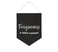 Striscione in tela con scritta "Forgiveness Is God's Command", da appendere alla parete, decorazione per la casa, per soggiorno, camera da letto, ufficio, regali per vacanze, 25,4 x 30,5 cm