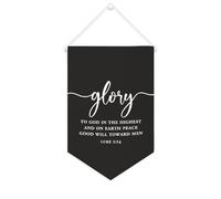 Striscione in tela con scritta "Glory to God in The Higheat And on Earth Peace Good Will Toward Men", 25,4 x 38,1 cm, motivazionale da appendere alla parete, decorazione da parete per camera da letto