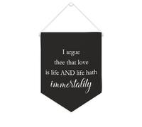 Striscione in tela con scritta "I Argue Thee That Love Is Life And Life Hath Immortality" da appendere alla parete, striscione da appendere alla parete, decorazione per casa, soggiorno, camera da