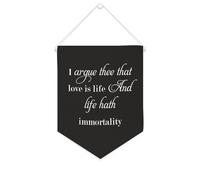 Striscione in tela con scritta "I Argue Thee That Love Is Life And Life Hath Immortality" da appendere alla parete, striscione da appendere alla parete, decorazione per casa, soggiorno, camera da