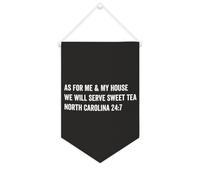 Striscione in tela con scritta in inglese "As For Me & My House We Will Serve Sweet Tea North Carolina 24:7", da appendere alla parete, per soggiorno, camera da letto, ufficio, regalo per le vacanze