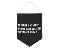 Striscione in tela con scritta in inglese "As For Me & My House We Will Serve Sweet Tea North Carolina 24:7", da appendere alla parete, per soggiorno, camera da letto, ufficio, regalo per le vacanze