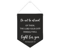 Striscione in tela con scritta in inglese "Do not be afraid of them" The Lord Your God Himself Will Fight for You, 25,4 x 30,5 cm, motivazionale, da appendere alla parete, decorazione da parete per