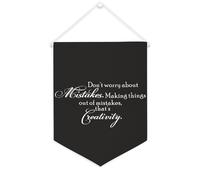Striscione in tela con scritta in inglese "Don't Worry About Mistakes". Making Things Out of Mistakes, That's Creativity, da appendere alla parete, per soggiorno, camera da letto, ufficio