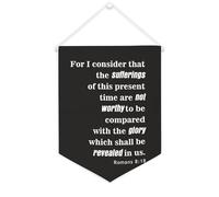 Striscione in tela con scritta in inglese "For I Consider That The Sufferings of This Present Time", da appendere alla parete, decorazione per la casa, per soggiorno, camera da letto, ufficio, regali