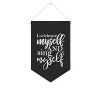 Striscione in tela con scritta in inglese "I Celebrate Myself" e "Sing Myself", da appendere alla parete, decorazione per la casa, per soggiorno, camera da letto, ufficio, regali per le vacanze, 25,4