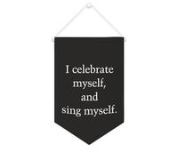 Striscione in tela con scritta in inglese "I Celebrate Myself" e "Sing Myself", da appendere alla parete, decorazione per la casa, per soggiorno, camera da letto, ufficio, regali per le vacanze, 25,4
