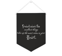 Striscione in tela con scritta in inglese "Sometimes The Smallest Things Take Up The Most Room in Your Heart", 30,5 x 40,6 cm, motivazionale, da appendere alla parete, decorazione da parete per camera