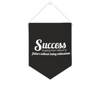 Striscione in tela con scritta in inglese "Success Is Going from Failure to Failure Without Losing Enthusiasm", da appendere alla parete, per soggiorno, camera da letto, ufficio, regalo per le vacanze