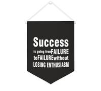 Striscione in tela con scritta in inglese "Success Is Going from Failure to Failure Without Losing Enthusiasm", da appendere alla parete, per soggiorno, camera da letto, ufficio, regalo per le vacanze