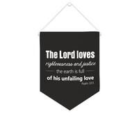 Striscione in tela con scritta in inglese "The Lord Loves Righteousness And Justice", 25,4 x 30,5 cm, motivazionale, da appendere alla parete, decorazione decorativa per camera da letto, cameretta dei