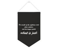 Striscione in tela con scritta in inglese "The Mouth of The Righteous Man Utters Wisdom", da appendere alla parete, striscione decorativo per la casa, per soggiorno, camera da letto, ufficio, regali