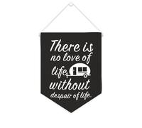 Striscione in tela con scritta in inglese "There is no love of life without despair of life", da appendere alla parete, decorazione per la casa, per soggiorno, camera da letto, ufficio, regali per le