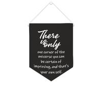 Striscione in tela con scritta in inglese "There Is Only One Corner of The Universe You Can Be Certain of Improving", 25,4 x 30,5 cm, motivazionale da appendere alla parete, decorazione da parete per