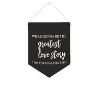 Striscione in tela con scritta in inglese "We're going be the greatest love story this town has ever seen", da appendere alla parete, per soggiorno, camera da letto, ufficio, regali di vacanza