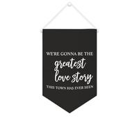 Striscione in tela con scritta in inglese "We're going be the greatest love story this town has ever seen", da appendere alla parete, per soggiorno, camera da letto, ufficio, regali di vacanza
