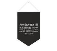 Striscione in tela con scritta in lingua inglese "Are They Not All Ministering Spirits Sent Forth to Minister for Those", 25,4 x 38,1 cm, motivazionale, da appendere alla parete, decorazione da parete