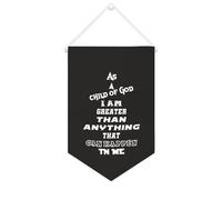 Striscione in tela con scritta in lingua inglese "As a child of God, I Am Greater Than Anything That Can Happen to Me", 25,4 x 38,1 cm, motivazionale da appendere alla parete, decorazione da parete