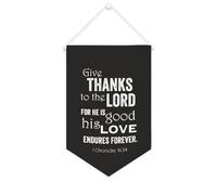 Striscione in tela con scritta in lingua inglese "Give Thanks to The Lord, for He Is Good", da appendere alla parete, decorazione per la casa, per soggiorno, camera da letto, ufficio, vacanze, 25,4 x