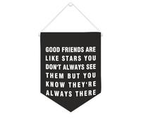 Striscione in tela con scritta in lingua inglese "Good Friends Are Like Stars. You Don't Always See Them", da appendere alla parete, decorazione per la casa, per soggiorno, camera da letto, ufficio