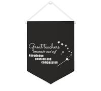 Striscione in tela con scritta in lingua inglese "Great Teachers Emanate Out of Knowledge, Passion and Compassion", 30,5 x 40,6 cm, da appendere alla parete, decorazione decorativa per camera da letto