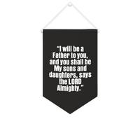 Striscione in tela con scritta in lingua inglese "I Will Be A Father to You, and You Shall Be My Sons And Daught", da appendere alla parete, decorazione per la casa, per soggiorno, camera da letto