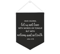 Striscione in tela con scritta in lingua inglese "Let Us Not Love with Words", da appendere alla parete, decorazione per la casa, per soggiorno, camera da letto, ufficio, vacanze, 30,5 x 40,6 cm