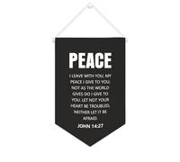 Striscione in tela con scritta in lingua inglese "Peace I leave with you,my peace I give to you", 25,4 x 38,1 cm, bandiera decorativa da appendere alla parete, decorazione per camera da letto