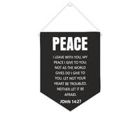 Striscione in tela con scritta in lingua inglese "Peace I Leave with You, My Peace I Give to You", 25,4 x 30,5 cm, da appendere alla parete, decorazione decorativa per camera da letto, cameretta dei