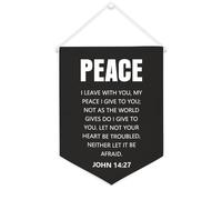 Striscione in tela con scritta in lingua inglese "Peace I leave with you,my peace I give to you", 30,5 x 40,6 cm, da appendere alla parete, decorazione decorativa per camera da letto, cameretta dei