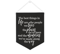 Striscione in tela con scritta in lingua inglese "The Best Things in Life Are The People We Love", 30,5 x 40,6 cm, motivazionale da appendere alla parete, decorazione da parete per camera da letto
