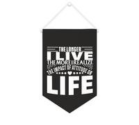 Striscione in tela con scritta in lingua inglese "The Longer I Live, The More I Realize The Impact of Attitude on Life", 25,4 x 38,1 cm, motivazionale, da appendere alla parete, decorazione da parete