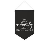 Striscione in tela con scritta in lingua inglese "The Love of A Family Is Life's Greatest Blessing", da appendere alla parete, decorazione per la casa, per soggiorno, camera da letto, ufficio, regali