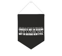 Striscione in tela con scritta in lingua inglese "The Real Voyage of Discovery Consists Not in Seeking New Landscapes", 25,4 x 30,5 cm, motivazionale da appendere alla parete, decorazione da parete