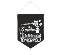 Striscione in tela con scritta in lingua inglese "To Plant A Garden Is To Believe In Tomorrow", 25,4 x 30,5 cm, motivazionale, da appendere alla parete, decorazione decorativa per camera da letto