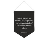 Striscione in tela con scritta in lingua inglese "Where There Is No Counselthe People Fall", 25,4 x 30,5 cm, motivazionale, da appendere alla parete, decorazione da parete per camera da letto, asilo e