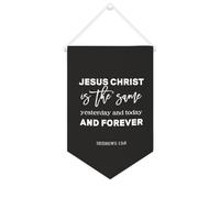 Striscione in tela con scritta "Jesus Christ Is The Same Yesterday And Today And Forever", 25,4 x 38,1 cm, motivazionale da appendere alla parete, decorazione da parete per camera da letto, cameretta